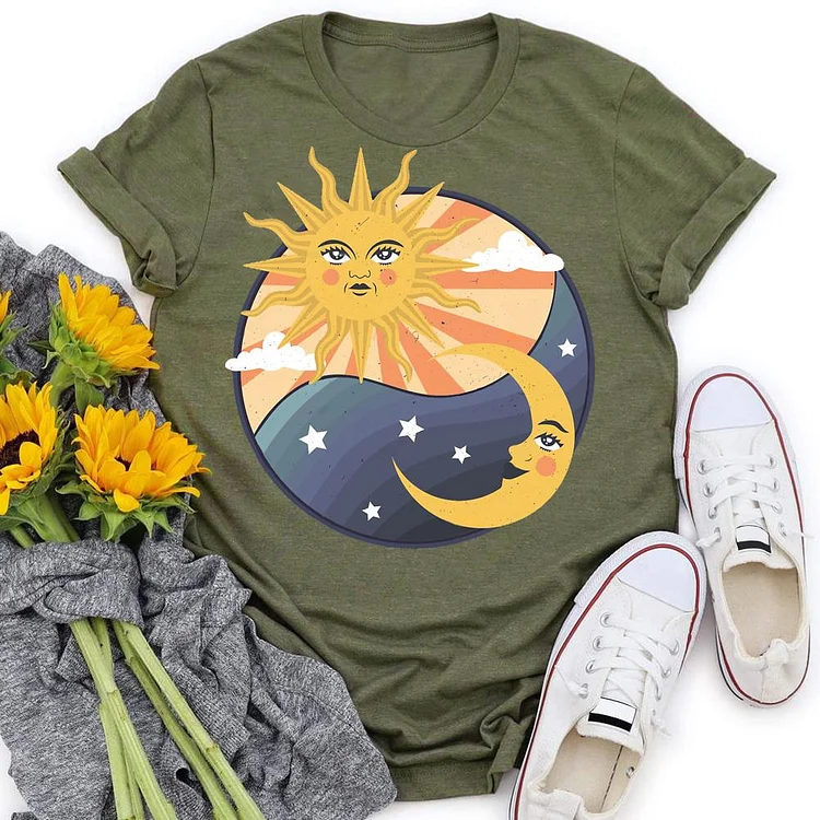 Sun and MoonT-shirt Tee -05617-Annaletters