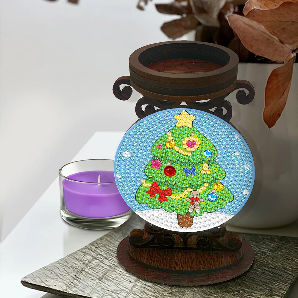 DIY Christmas Tree Diamond Painting Candle Holder Ornaments Aromatherapy Candle Holder