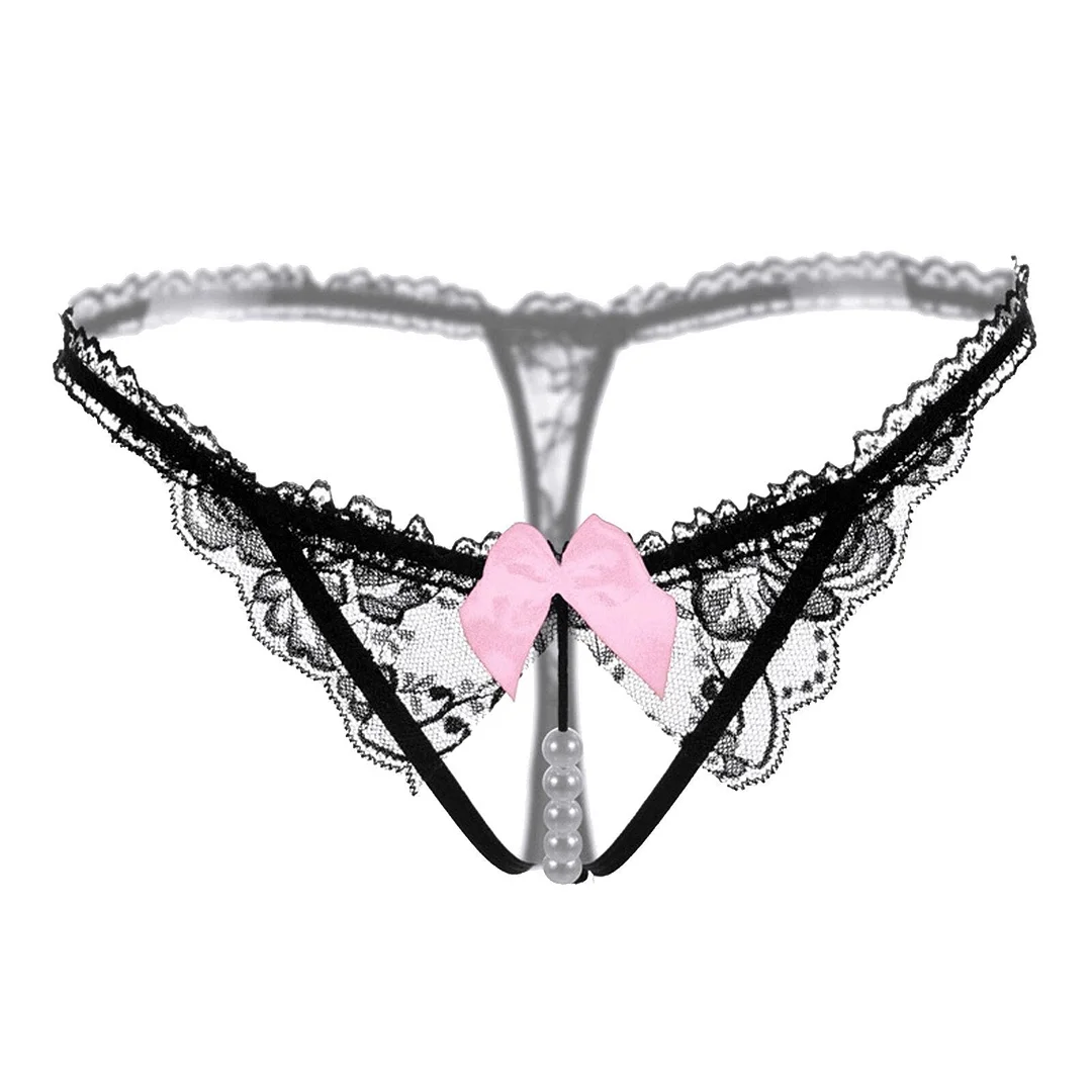 Sexy Panties Women Fashion Tassel Hollow Out Lace Underwear Thong Ladies Pearl Briefs Temptation Sexy Lingerie Multi-color Hot