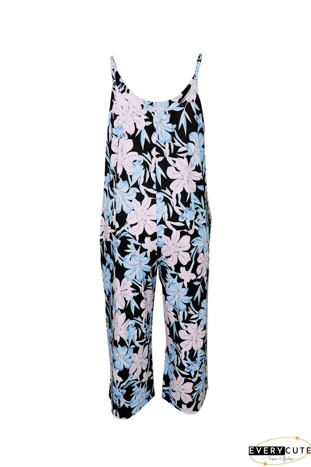 Print Spaghetti Strap Wide Leg Jumpsuit