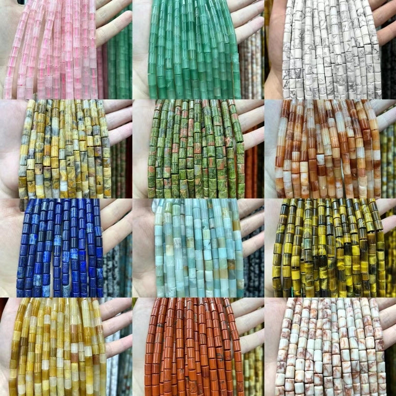 1 Set 6*8mm 1-1.5mm Natural Stone Crystal Agate Round Beads