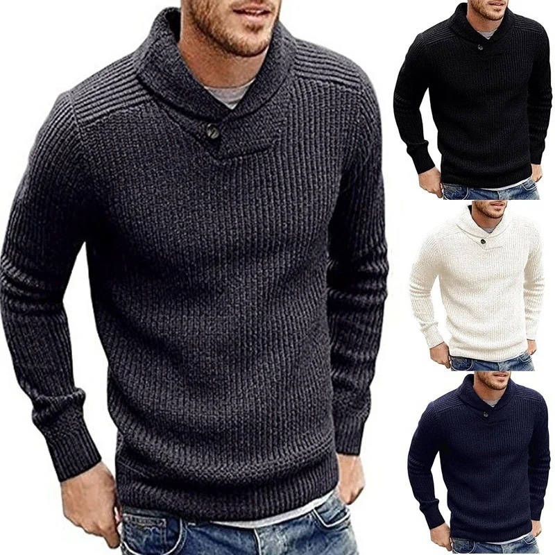 Men's solid color sweater