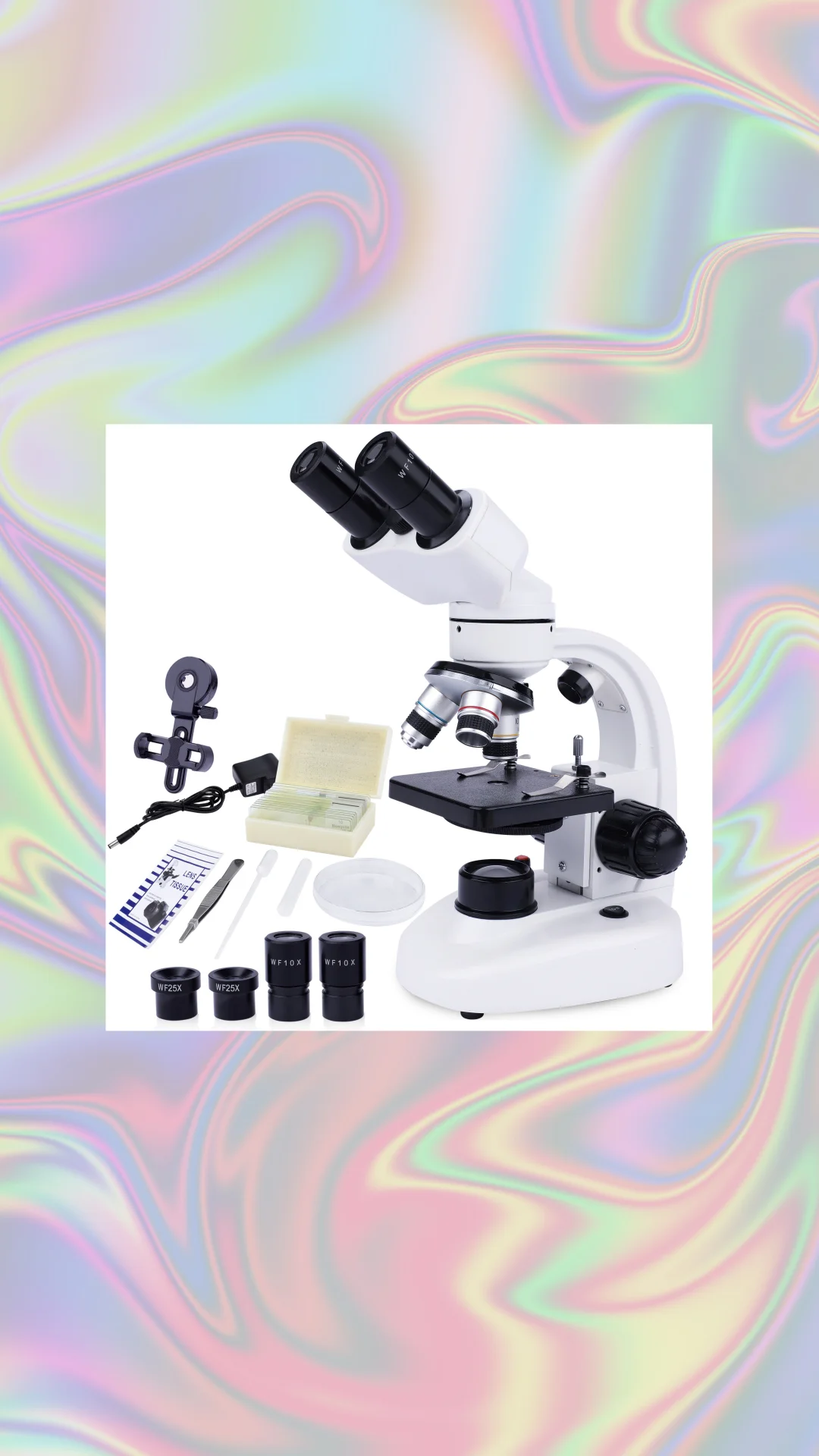 BEBANG Compound Binocular Microscope, 40X-1000X Dual LED Illumination,With 10X and 25X Eyepiece and Phone Adapter