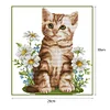 Cute Cat - 14CT Stamped Cross Stitch Kit(28x30cm)