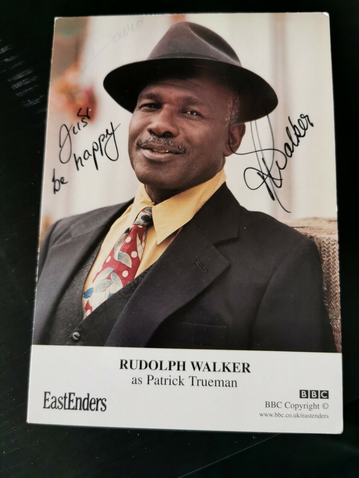 EASTENDERS SIGNED CAST CARD OF RUDOLPH WALKER