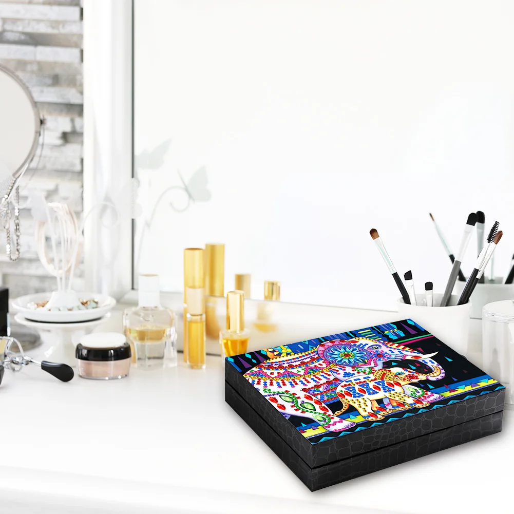 Resin Elephant Jewelry Box Special-Shaped Diamond Painting Case Container