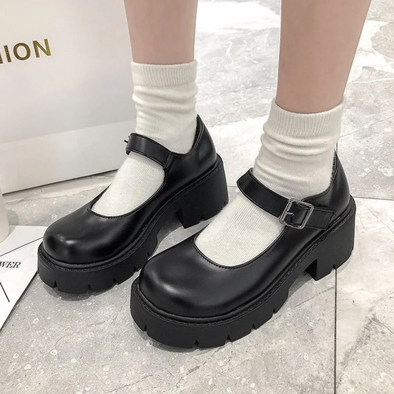 Shoes Lolita Shoes Women Japanese Style Mary Jane Shoes Women Vintage Girls High Heel Platform Shoes College Student Size 40