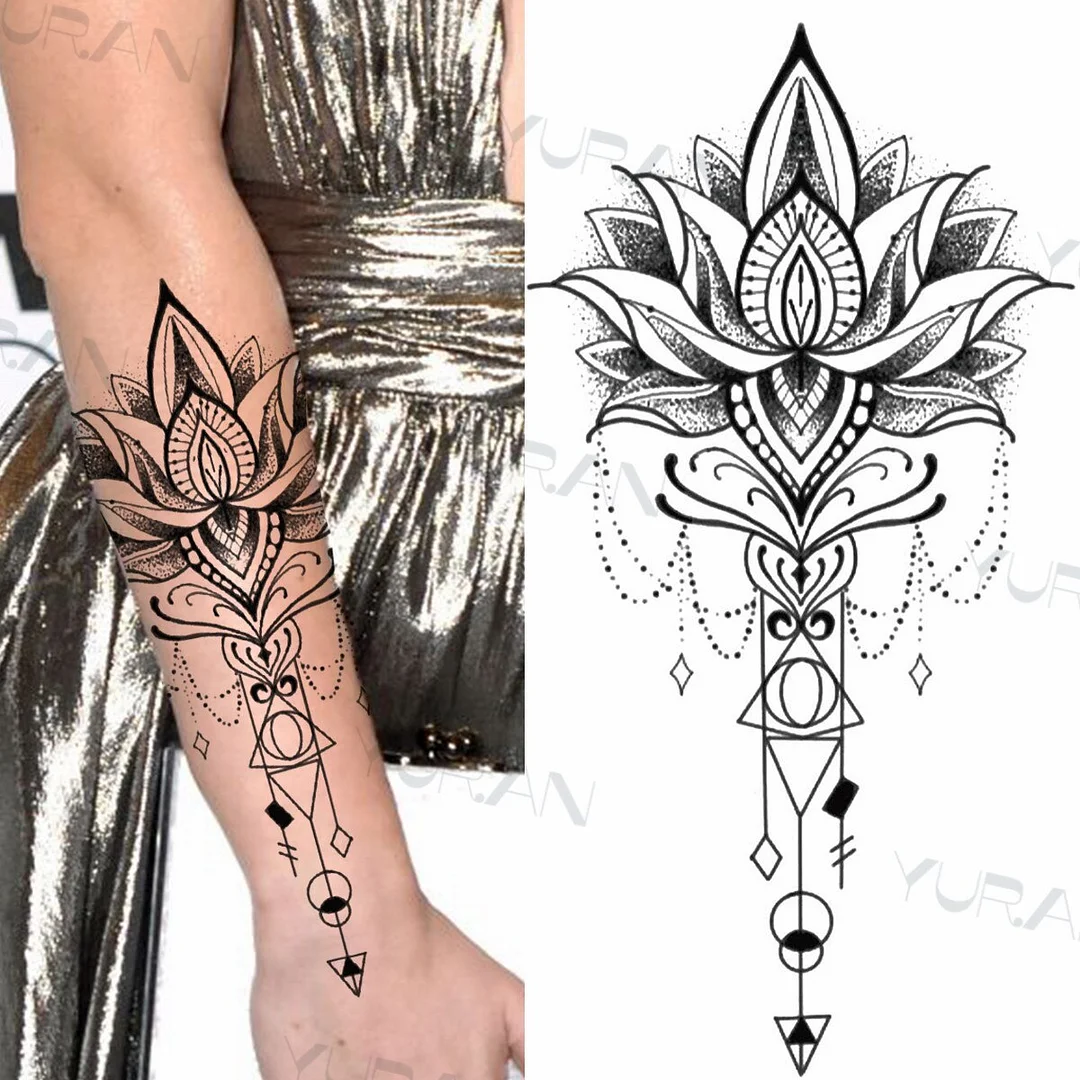 Sdrawing Catcher Rose Flower Temporary Tattoos For Women Adult Henna Moon Feather Owl Fake Tatoos Realistic Sexy Chest Tattoo Paste