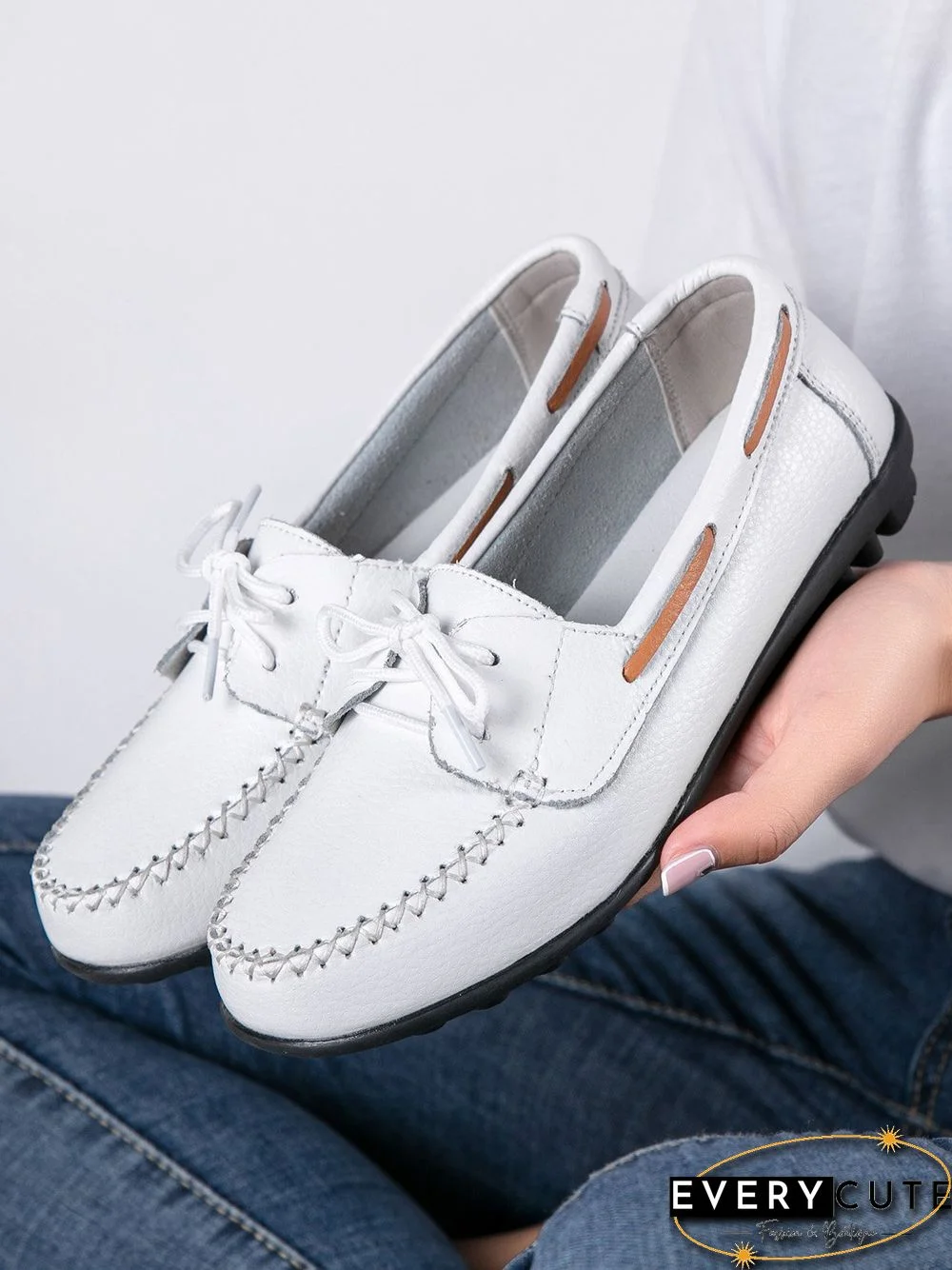 Retro Casual Simple Lace-up Flat Shoes