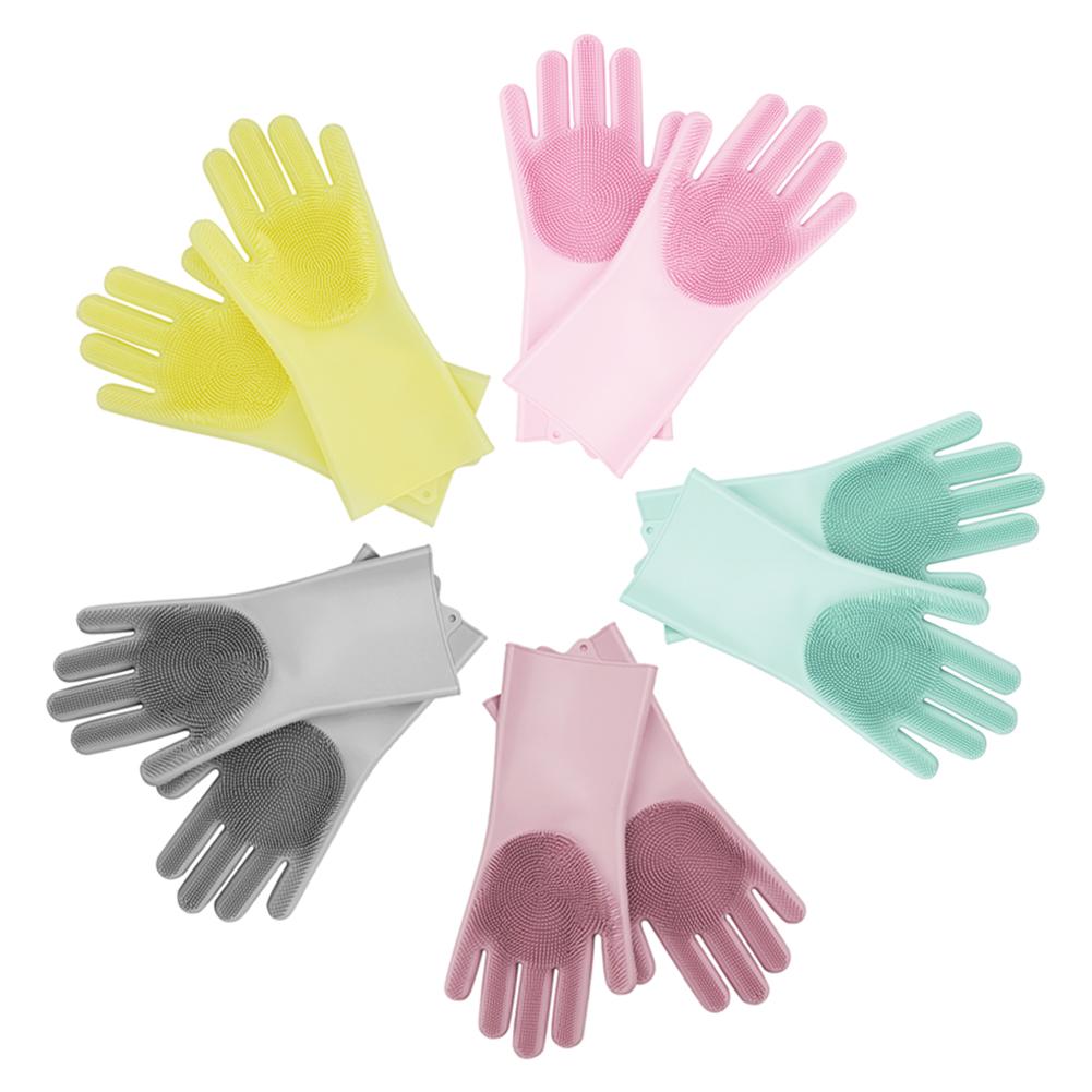 

Best seller Silicone Dishwashing Cleaning Multifunctional Magic Gloves, Grey, 501 Original