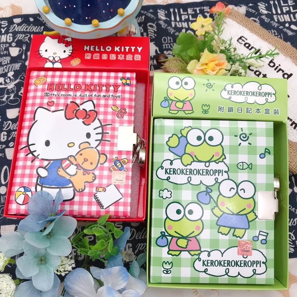 Hello Kitty Kerokerokeroppi Diary Book Notebook Handbook Key Lock 60 Sheets 120 Pages A Cute Shop - Inspired by You For The Cute Soul 