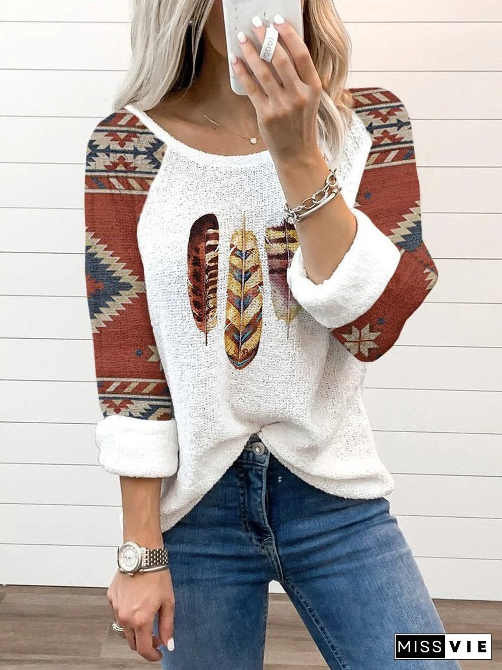 Leisure Ethnic Style Pullover Top