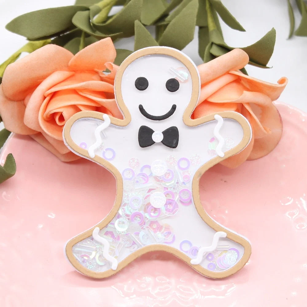 KLJUYP Cute Gingerbread Shaker Metal Cutting Dies Scrapbook Paper Craft Decoration dies scrapbooking