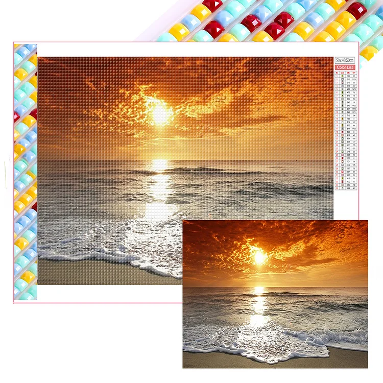 Sunset At The Seaside 50*40CM (Canvas) Full Square Drill Diamond Painting gbfke