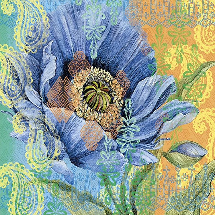 Blue Flower - Painting By Numbers - 40*40CM gbfke