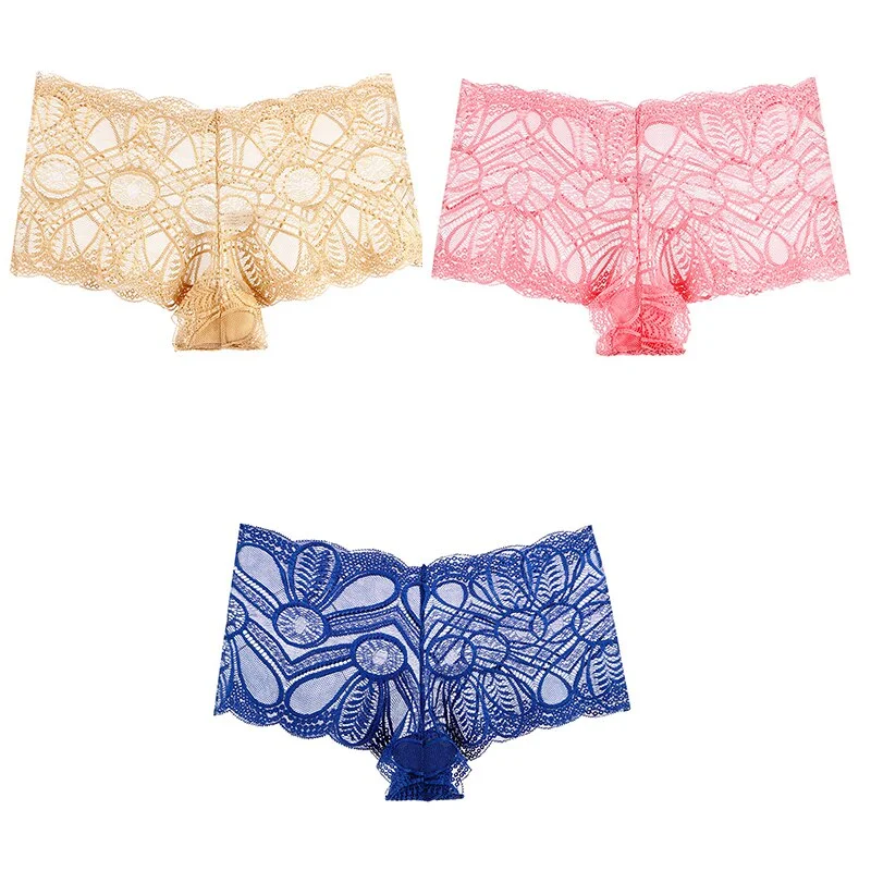 Billionm Sexy Lace Panties Underwear High Waist Woman Comfortable Boxer Female Intimates Transparent Panty Nylon Underpants