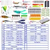 Mixed Fishing Lures Kit Soft and Hard Bait Hooks Swivels for Bass Pike Crank