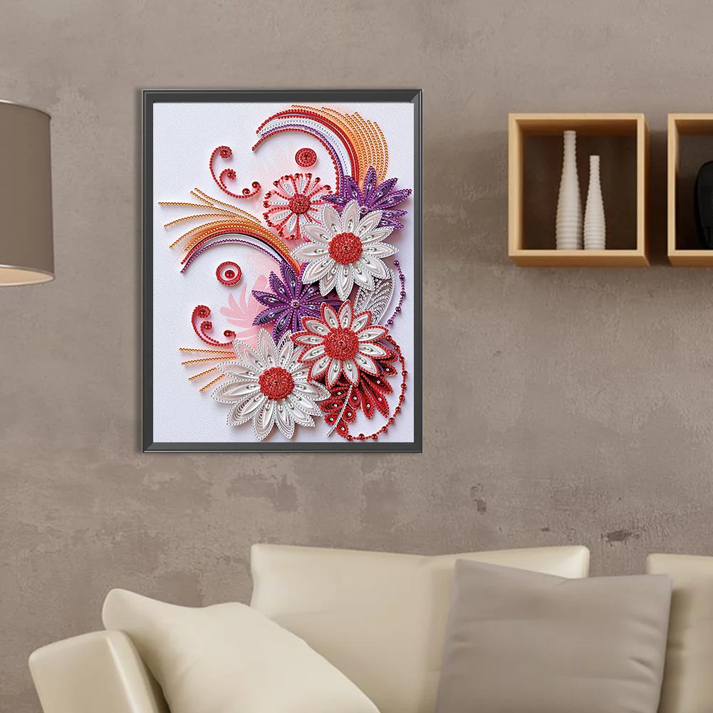 Diamond Painting - Partial Special Shaped Drill - Flower(Canvas|30*40cm)
