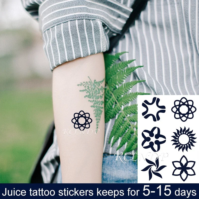 Waterproof Temporary Juice Ink Sticker Love Heart Hand Design Flower Fairy 8 Fruit Gel Long Lasting Tattoo for Men Women