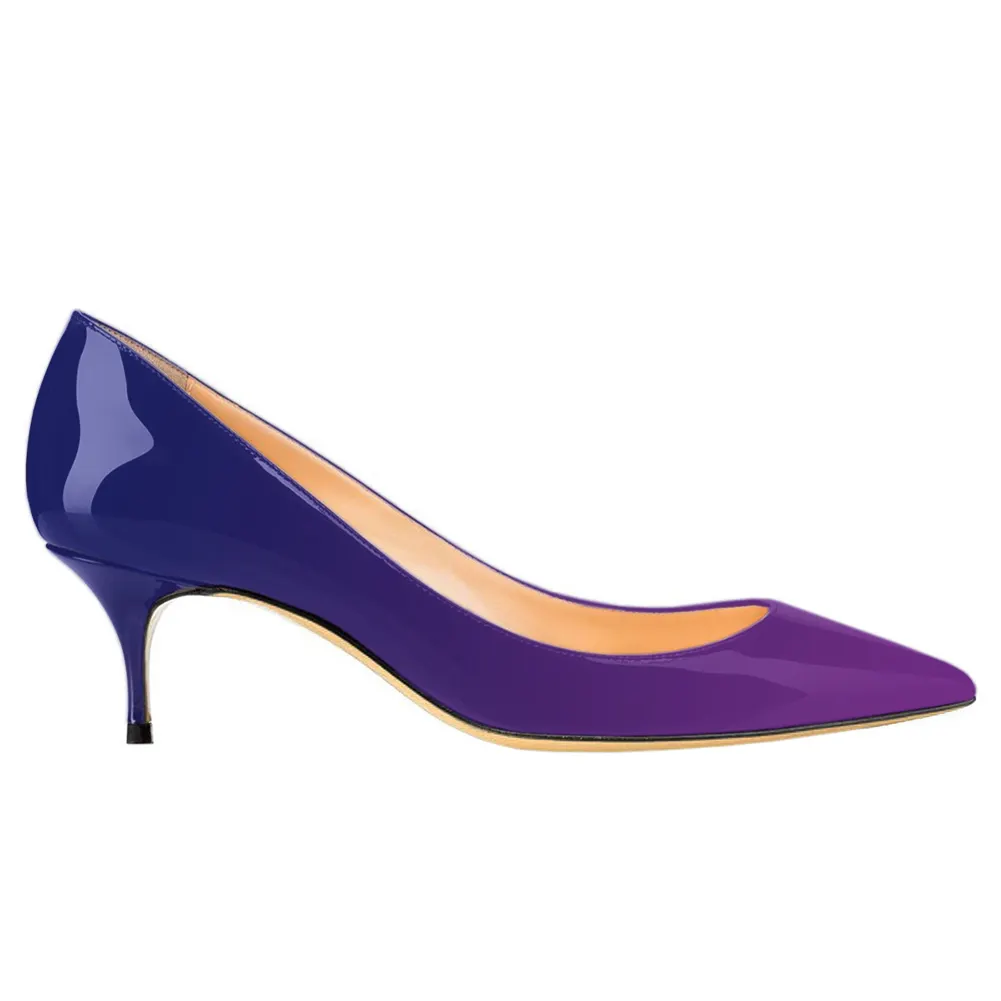 2.36" Kitten Heels Gradient Color Summer Daily Pumps-vocosishoes