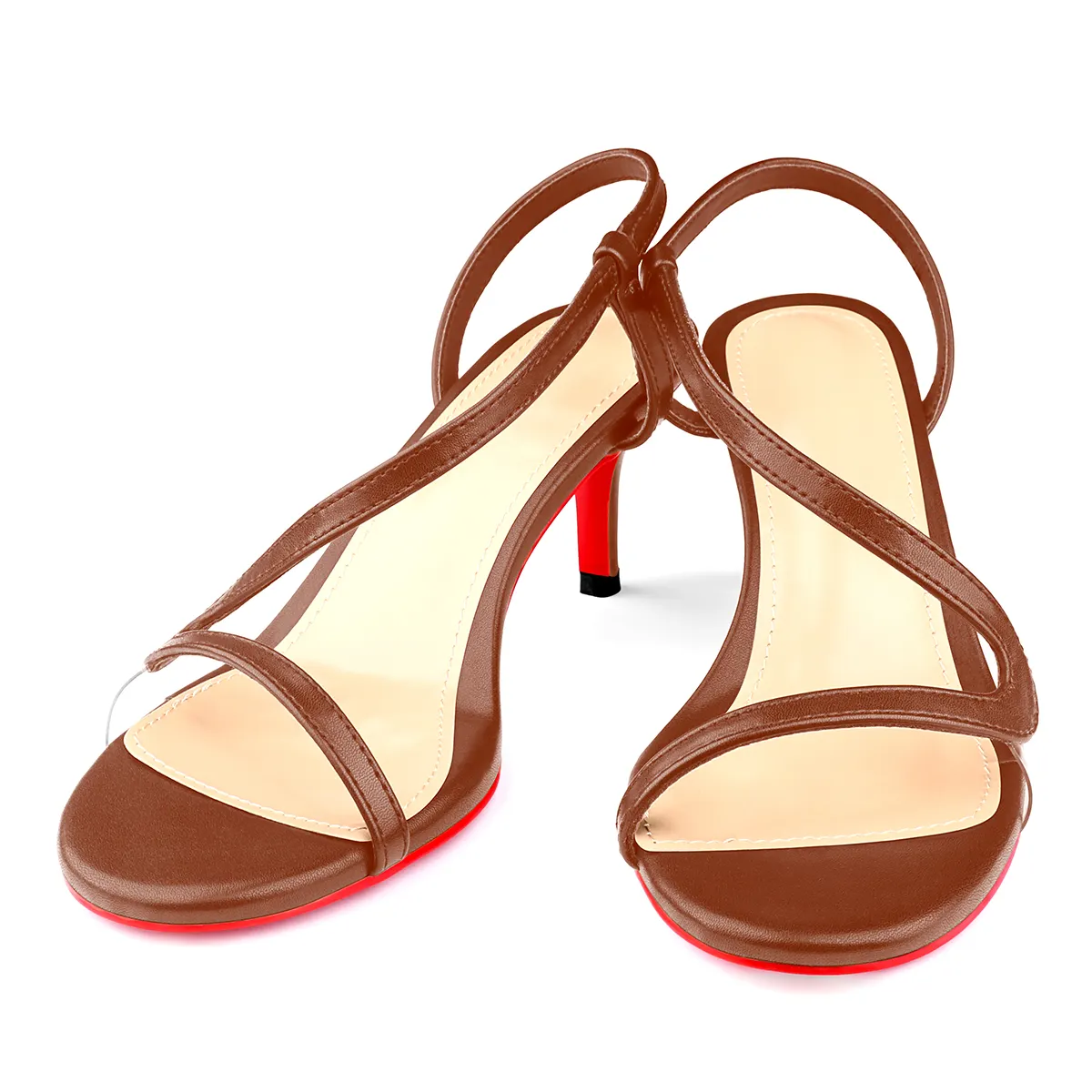 65mm Spotlight Wavy Straps Sandals Red Bottom Stilettos-vocosishoes