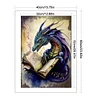 Retro Poster - Dragon Reading A Book-11CT Stamped Cross Stitch 40*60cm(Big Size)