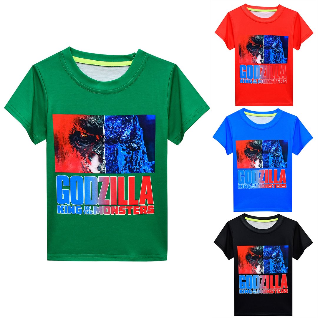 Boys Godzilla vs Kong Printed Short Sleeve Crew Neck T-Shirt for kids-Pajamasbuy