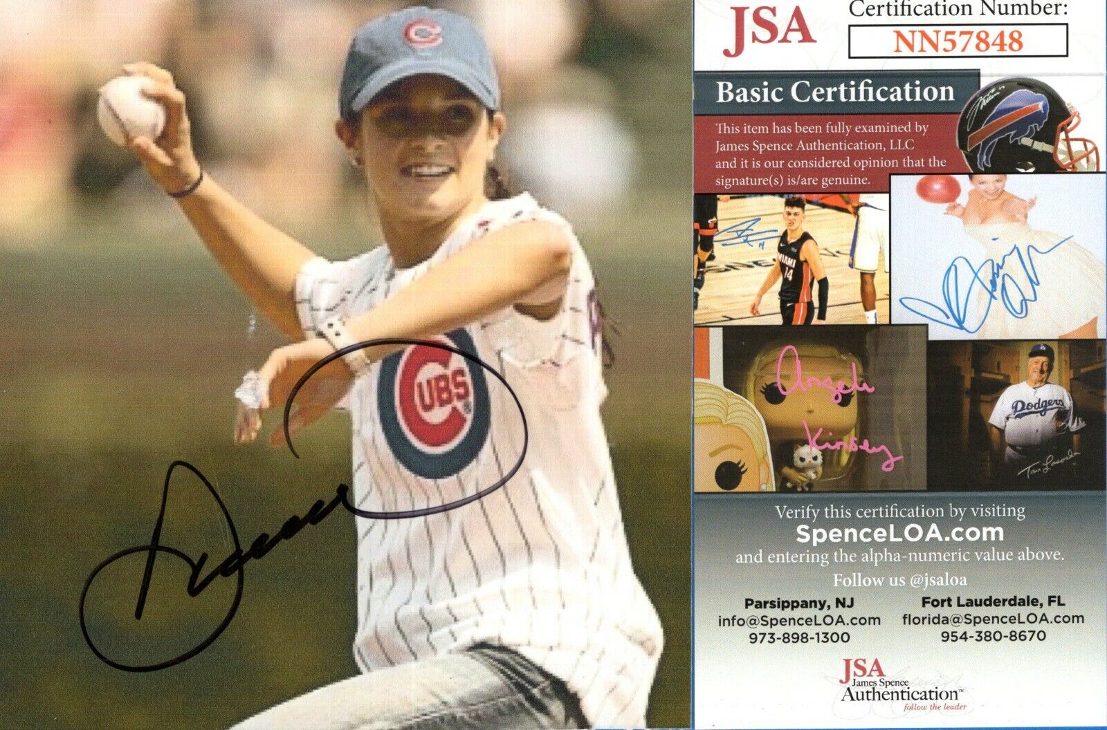 Danica Patrick Pitching In Cubs Uniform Signed Autograph 4.75x5 Photo Poster painting w/ JSA COA