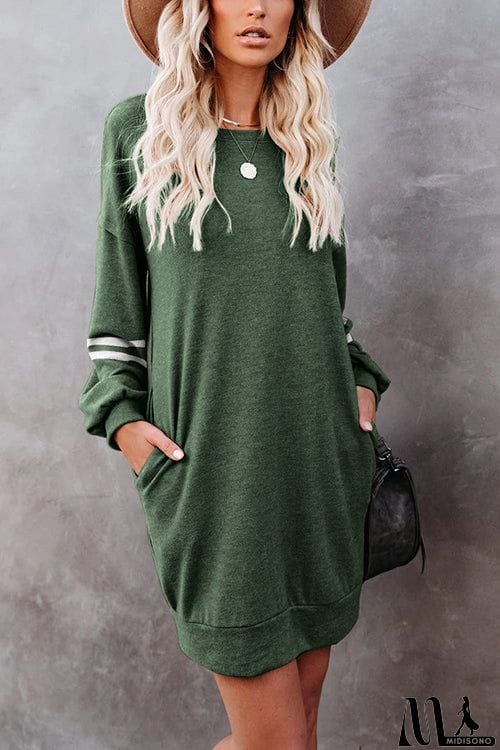 MidiSono - Stripe Comfy Casual Mini Shift Dress