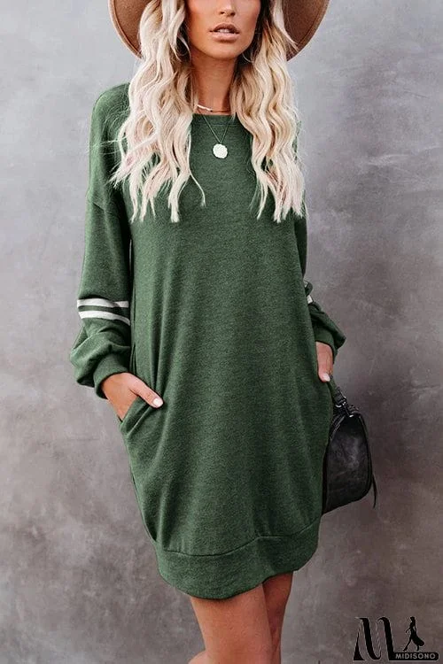 MidiSono - Stripe Comfy Casual Mini Shift Dress