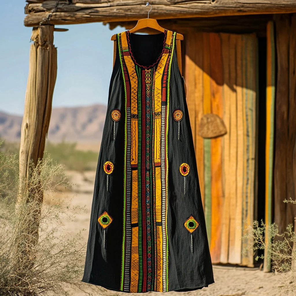 Women's Black June Day Line Mix Comfort Contrast Color Tank Dress