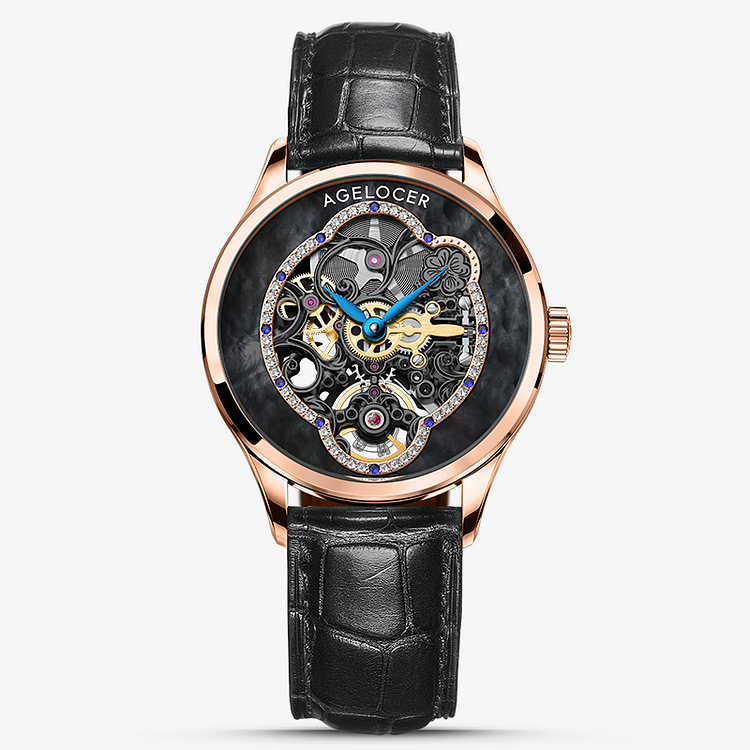 Agelocer Schwarzwald Ladies Skeleton Automatic Mechanical Watch 