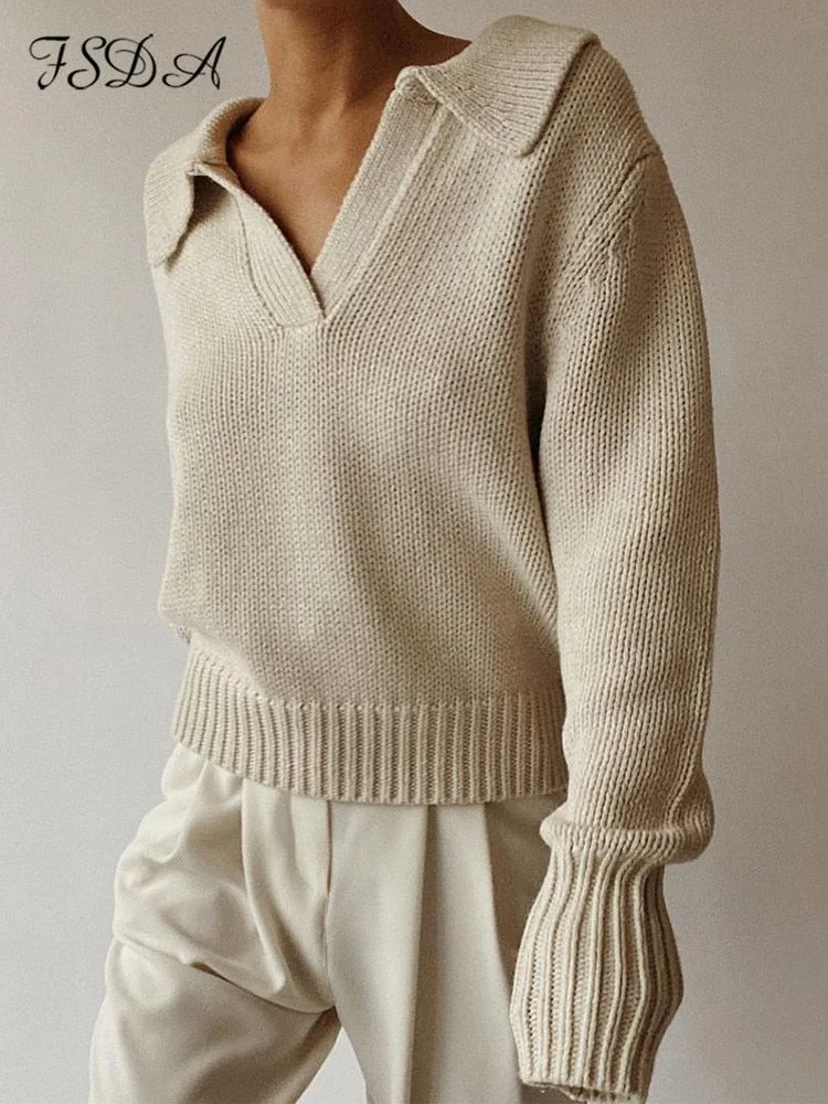 Green Long Sleeve Sweater Knitted Women V Neck Autumn Winter 2022 Fashion Pullover Casual Black Top