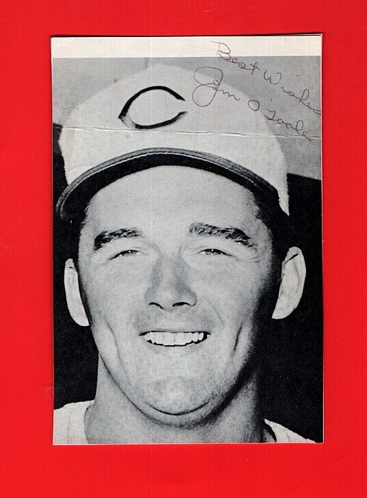 1958-66 -JIM O'TOOLE-CINCINNATI REDS 4X6 AUTOGRAPHED PC SIZED Photo Poster painting-(d.2007)