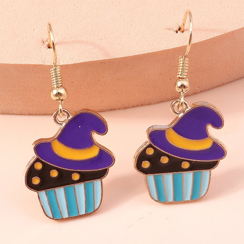 Halloween Funny Pumpkin Alloy Party Earrings