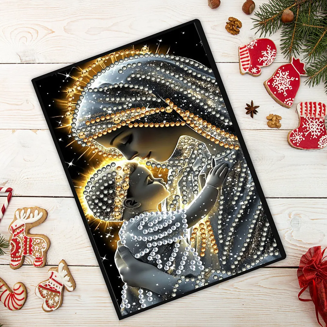5D DIY Rhinestone Art Painting Notebook Kit for Holiday Birthday Gift (Lady)