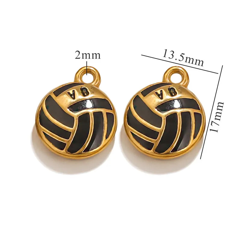 1 Piece 13.5*17mm 304 Stainless Steel Volleyball Baseball Football Pendant Jewelry Accessories