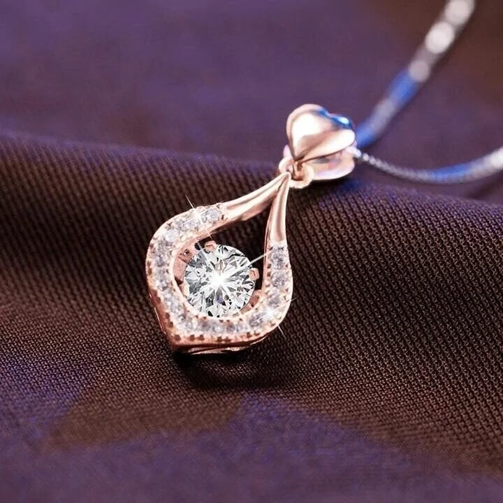 Twinkling Heart Waterdrop Stone Necklace