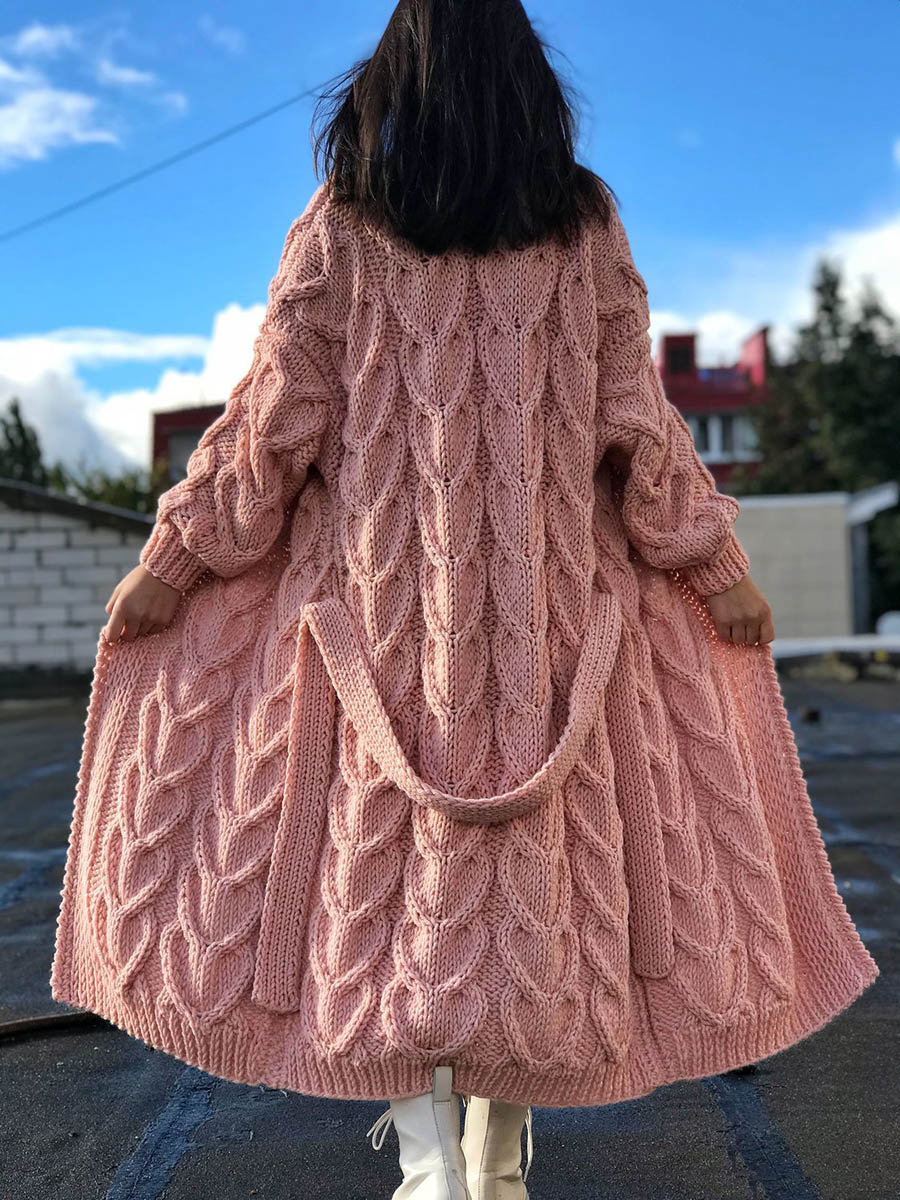  thdmladies Pure Color Casual Knitted Cardigan thedmladies