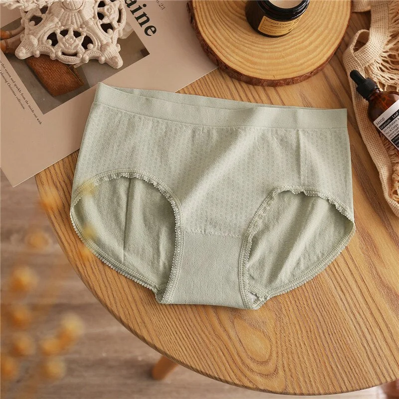 Women's Cotton Panties Breathable Briefs Soft Panty Underwear Female Intimate Seamless High Waist For Women Sexy Lace Lingerie