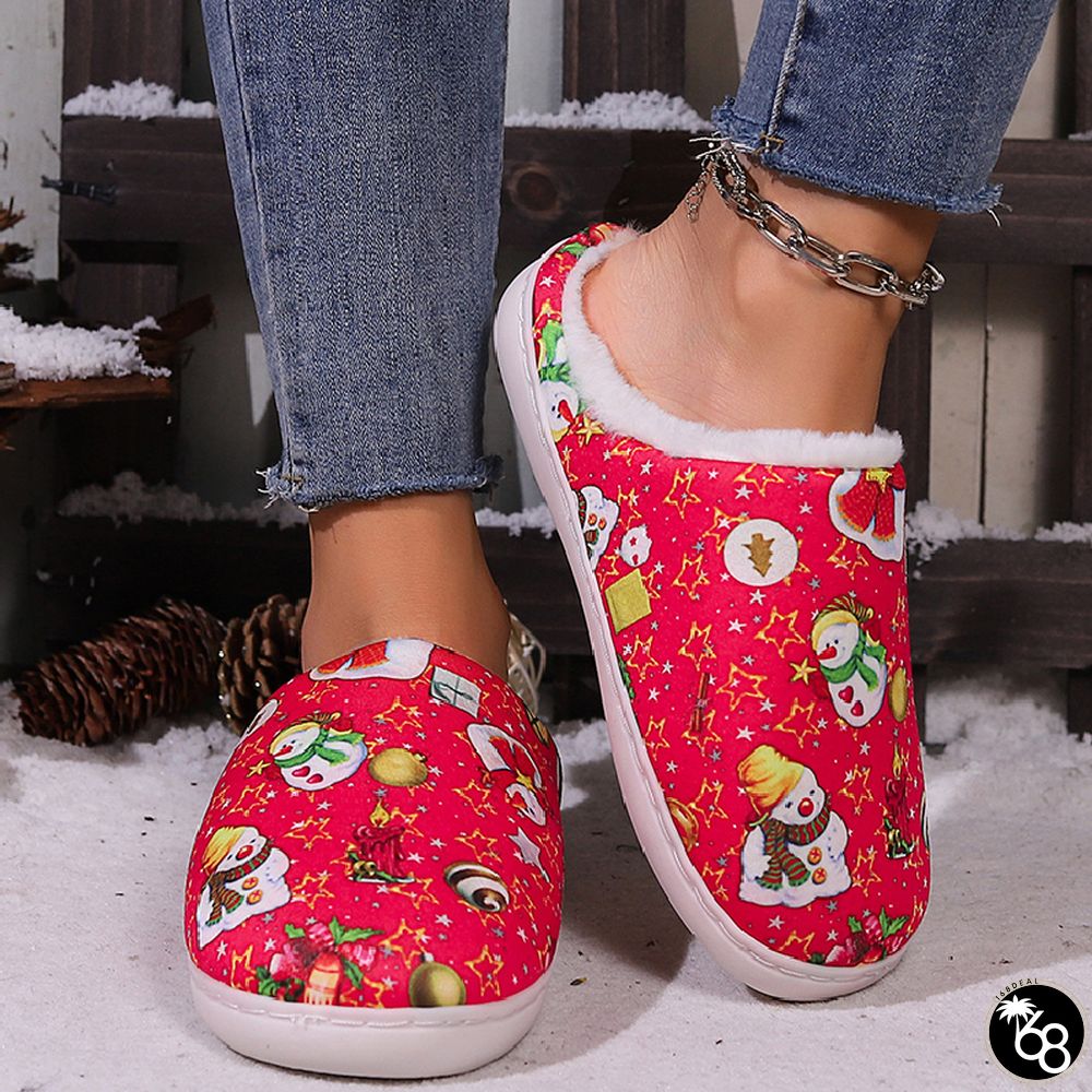Casual Living Patchwork Printing Round Keep Warm Comfortable Shoes | 168DEAL