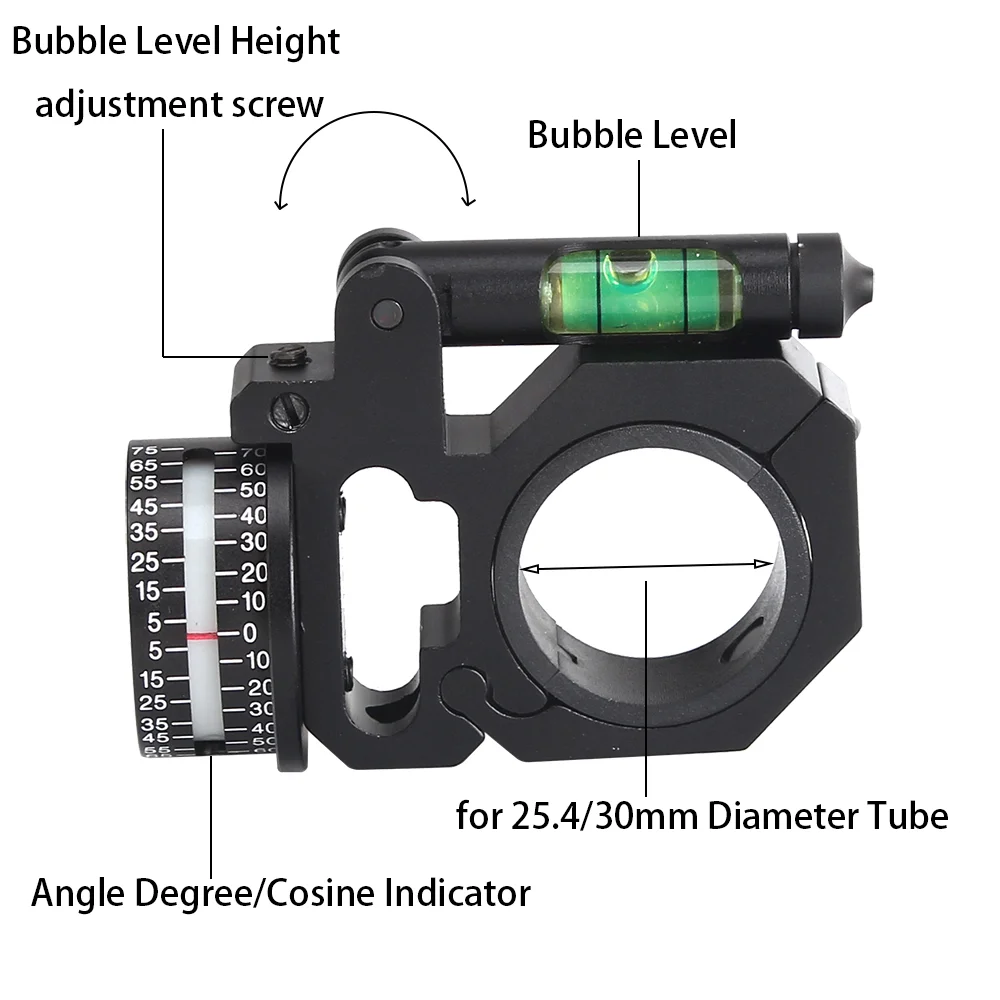 ohhunt® High Accuracy Angle Cosine Indicator Kit and Bubble Level Fit 1 inch 30mm Tube Rifle Scope Mounts Light Weight Made of Aluminum