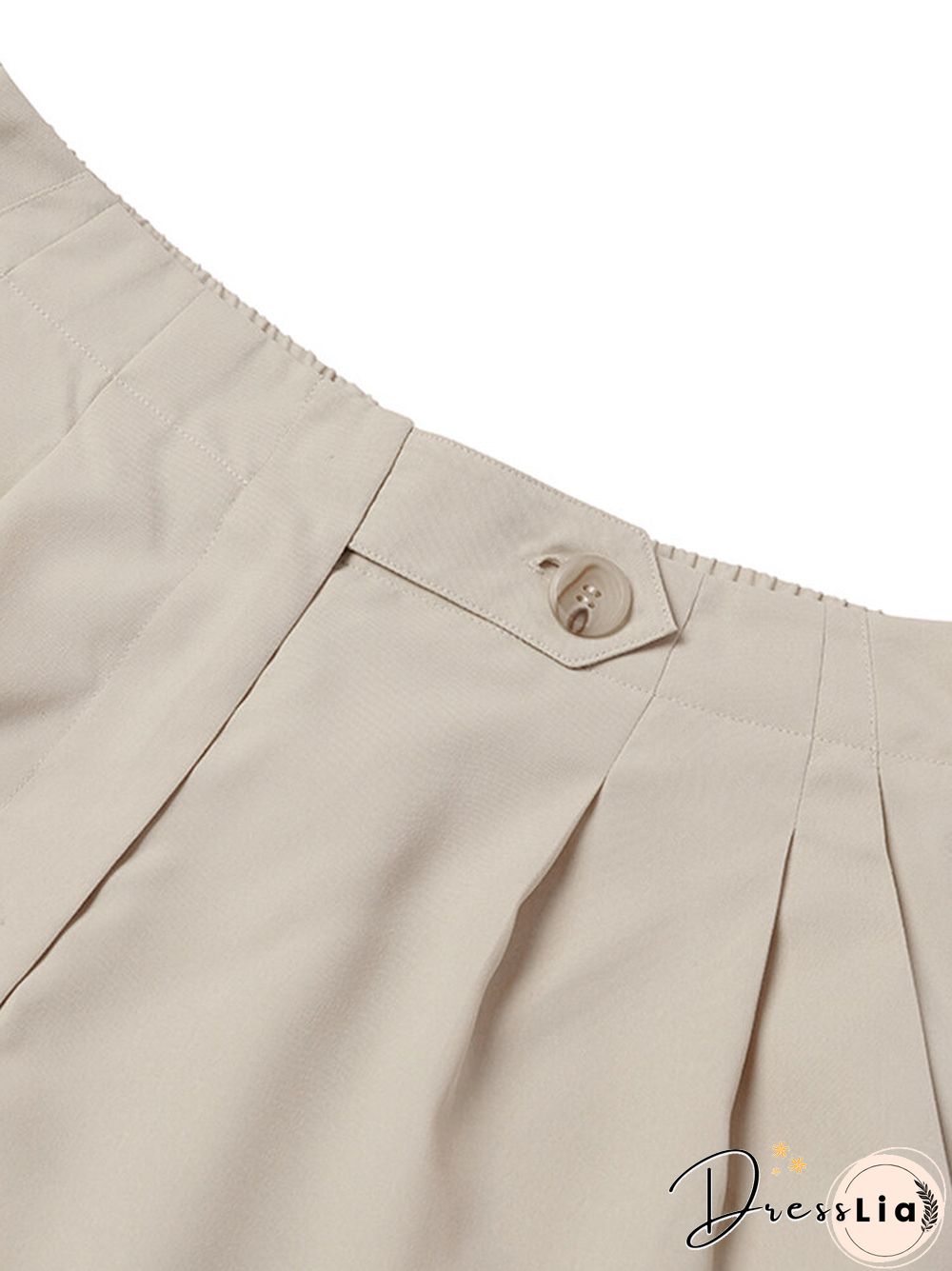 Women Solid Pocket Casual Wide Leg Loose Shorts