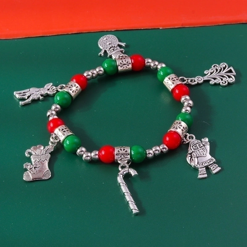 Cute Christmas Streetwear Christmas Hat Christmas Tree Alloy Bracelets