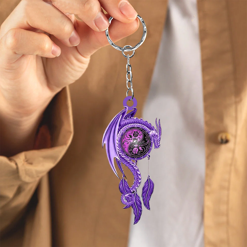 VigorDaily Gift For Dragon Lover Acrylic Keychain DK003