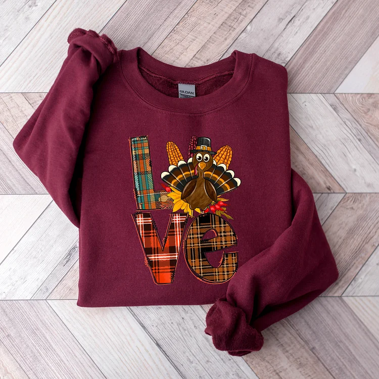Thanksgiving Sweatshirt | Thanksgiving Shirt, Love Turkey Shirt, Thanksgiving Women Shirt socialshop