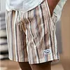 Men's Striped 17INCH Cotton Blend Shorts With Relaxed Fit And Side Pockets by Inlyline