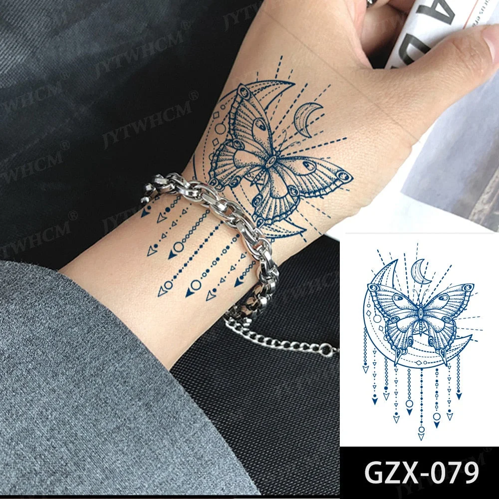 Juice 2 Weeks Lasting Tattoo Sticker Moon Forest Small Arrow Rose Waterproof Transfer Fake Tatoo Female Transfer Tatto Men Women