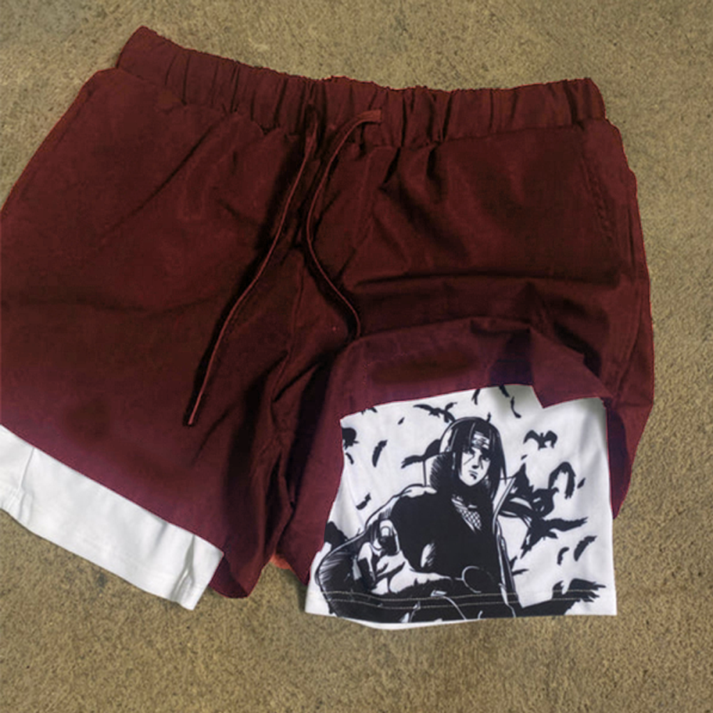 Men's Casual Drawstring Print Shorts、、URBENIE