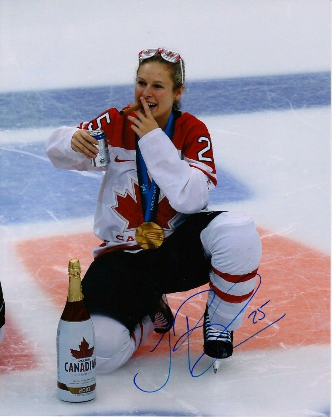 TESSA BONHOMME autographed TEAM CANADA 2010 OLYMPIC GOLD MEDAL 8x10 Photo Poster painting!!